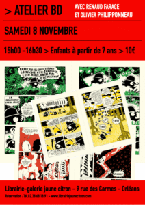 Atelier BD à la librairie jaune citron