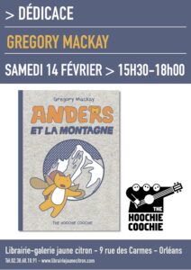 Dédicace de Grégory Mackay à la librairie jaune citron à Orléans