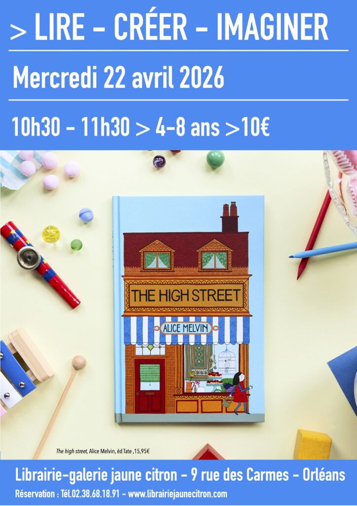 Atelier pour enfants à la librairie-galerie jaune citron à Orléans