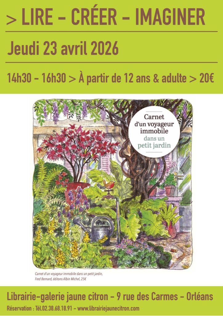 Atelier dessin autour d'un carnet de voyage dans un jardin