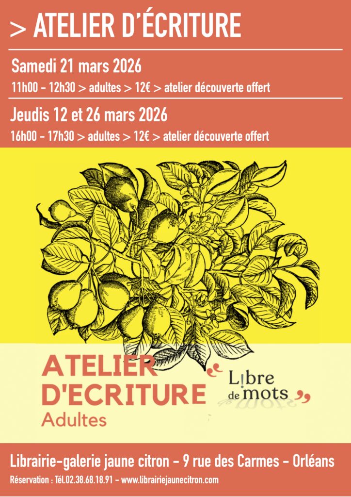 Atelier d'écriture à la librairie jaune citron