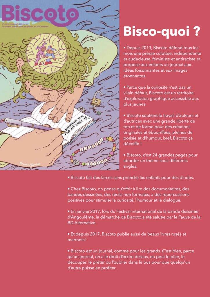 Description de ce que l'on trouve dans un journal Bisocto
