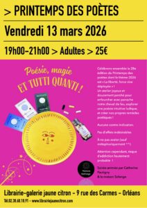 Soirée printemps des poètes à la librairie jaune citron à Orléans
