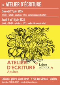 atelier d'écriture à la librairie jaune citron