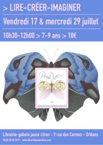 atelier autour de l'exposition de Juliette Binet à la librairie-galerie jaune citron à Orléans