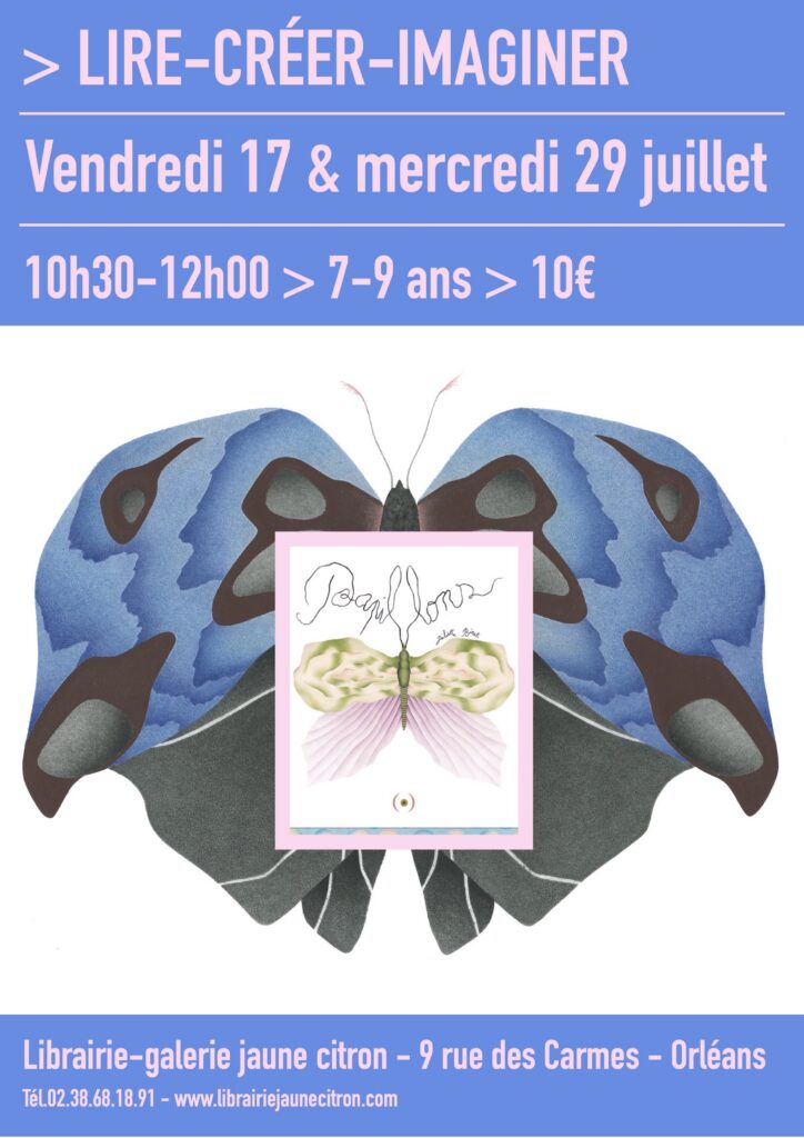 atelier autour de l'exposition de Juliette Binet à la librairie-galerie jaune citron à Orléans